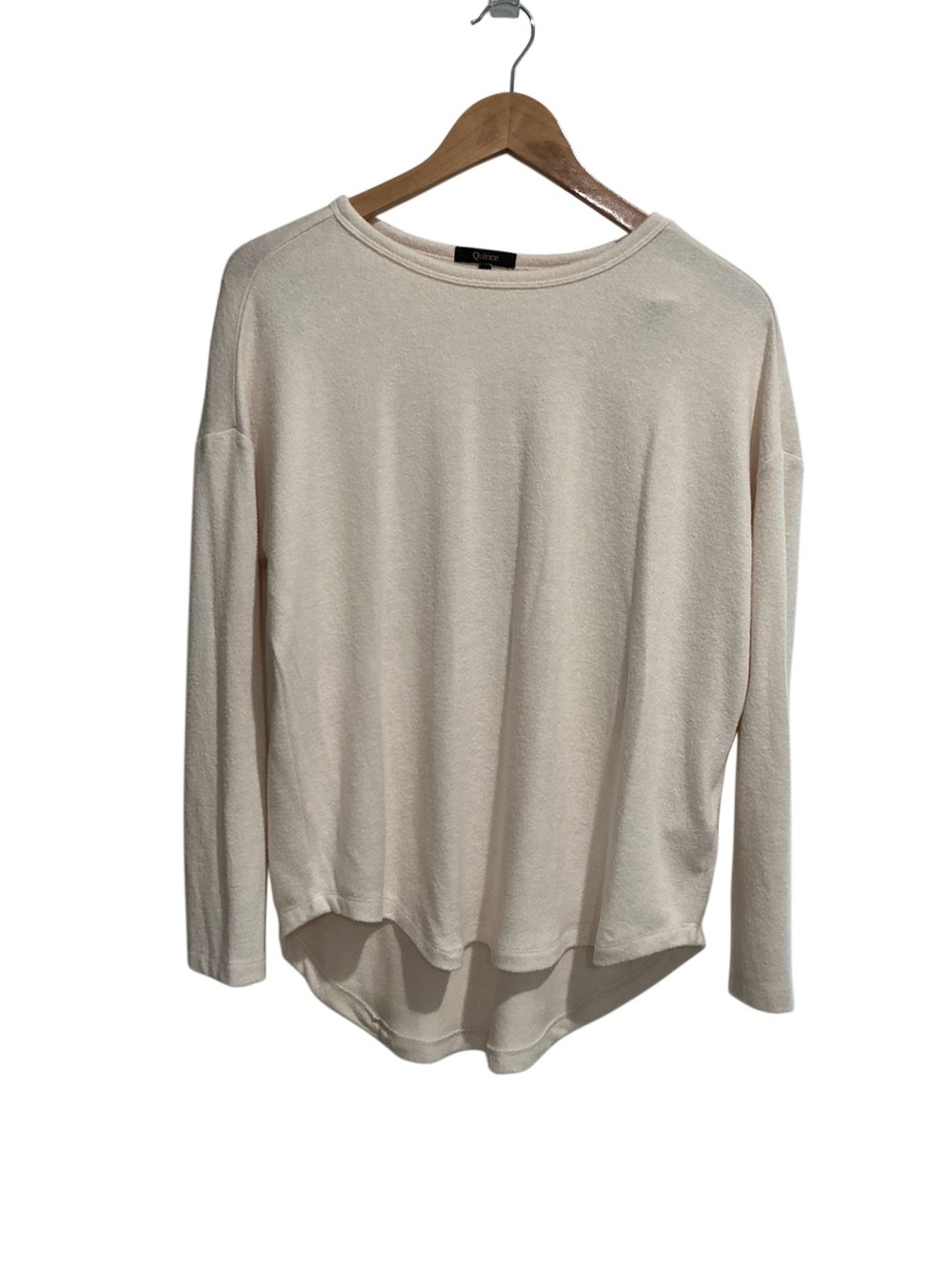 Quince Lightweight Cream Soft Knit Drop Shoulder Sweater